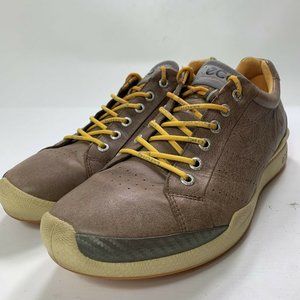 Ecco Natural Motion US 14-14.5 Brown Leather Lace Up Casual Shoes Biom EUR 48